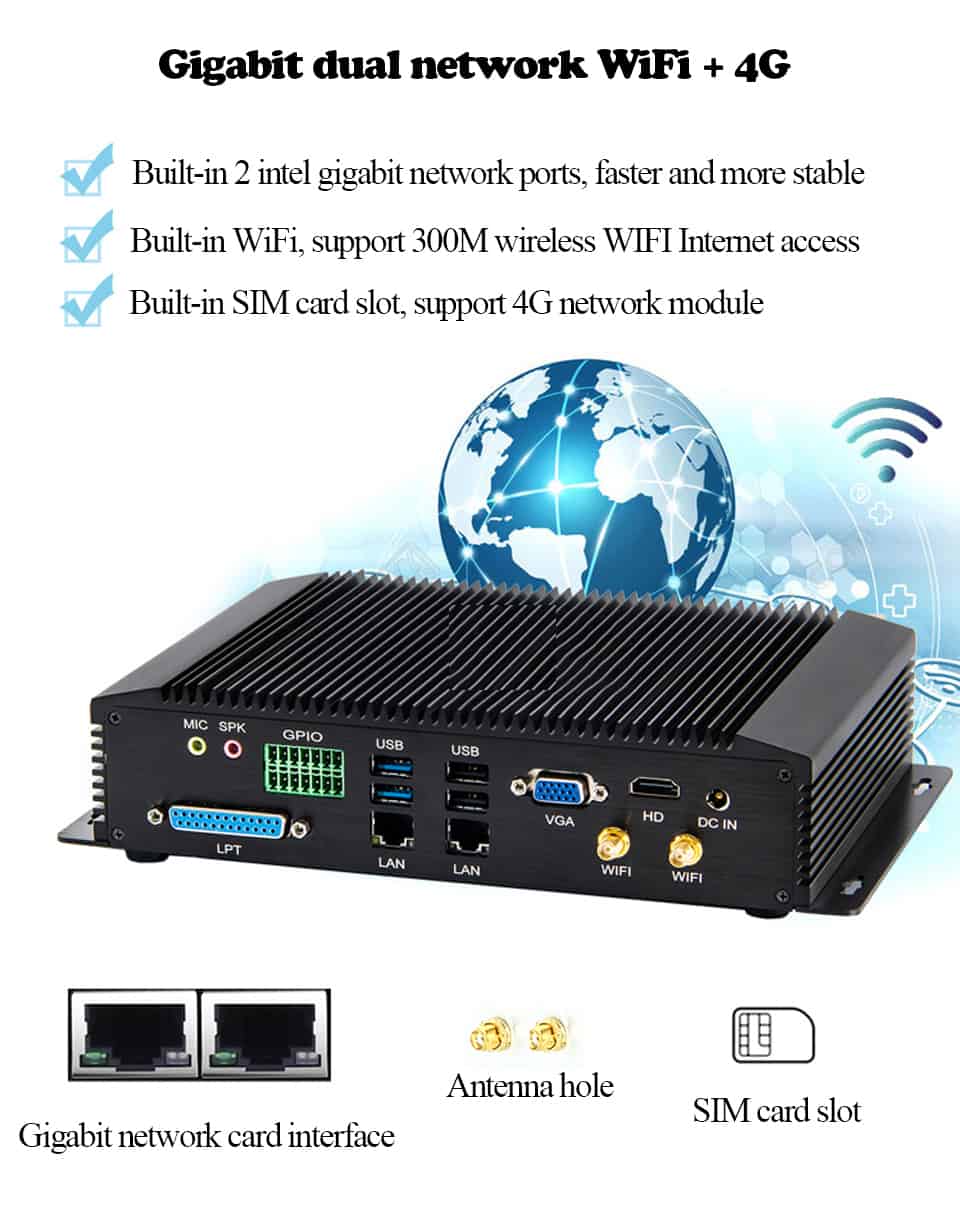 Gpio dual lan industrial PC