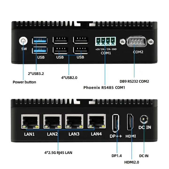 soft router 4xIn-tel i225-V B3 2.5G RJ45 LANs