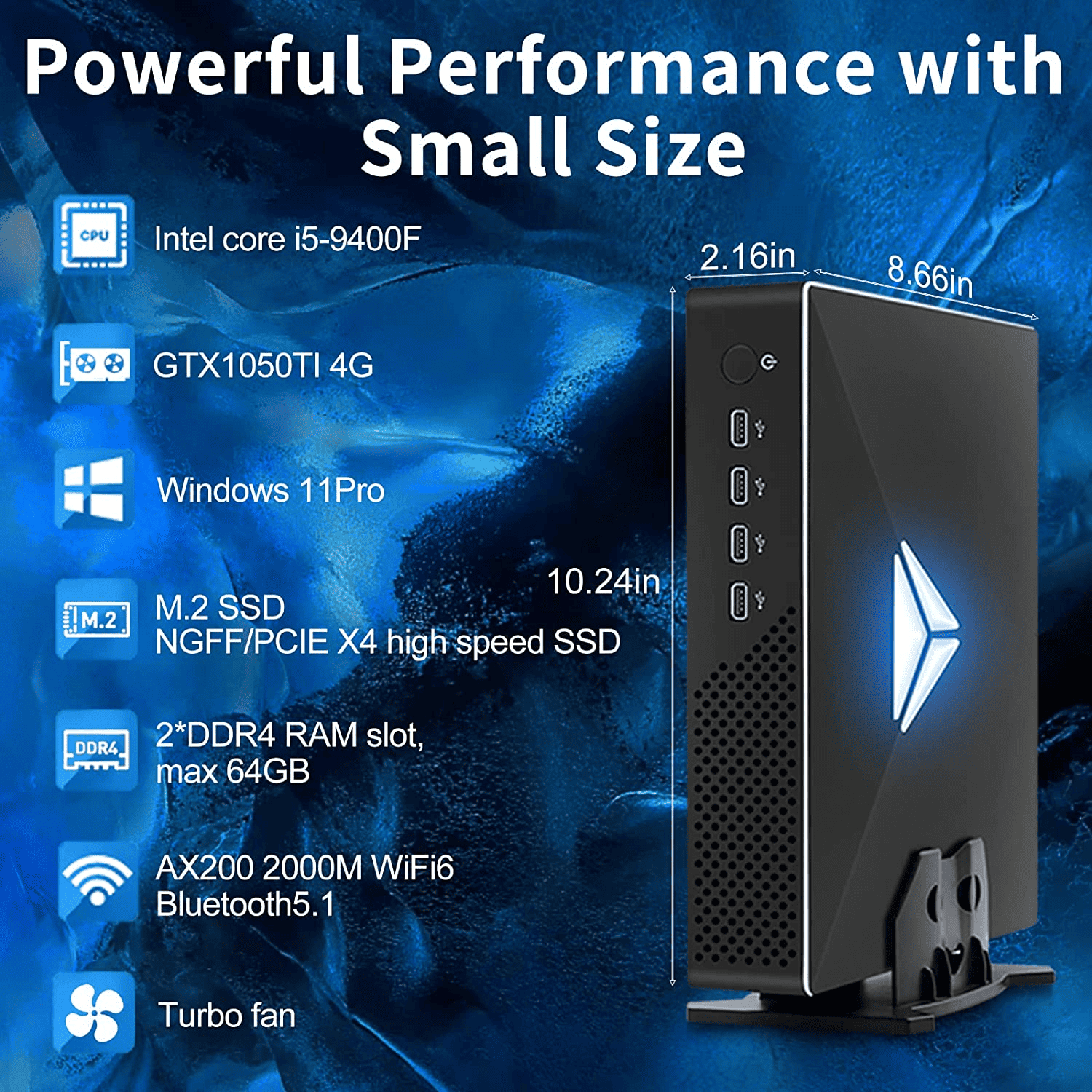 Compact Gaming PCs i5-9400F i7-9700F i9-9900T 