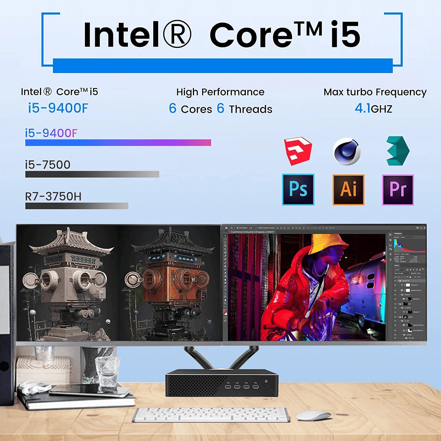 Compact Gaming PCs i5-9400F i7-9700F i9-9900T 