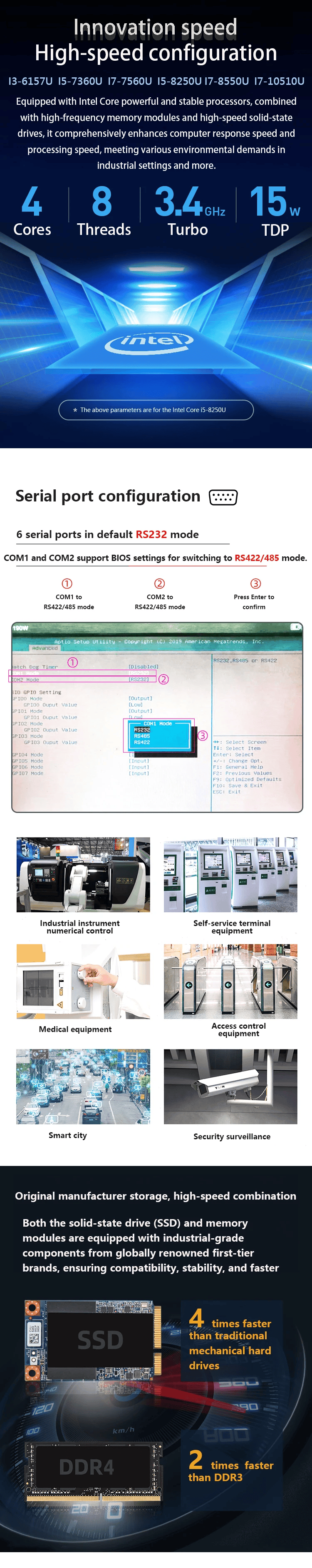 fanless mini pc industrial i5 i7 7th 8th 10th processor