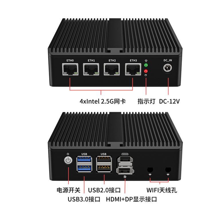 Intel 12th Gen N100 PfSense Firewall Router - JIERUICC