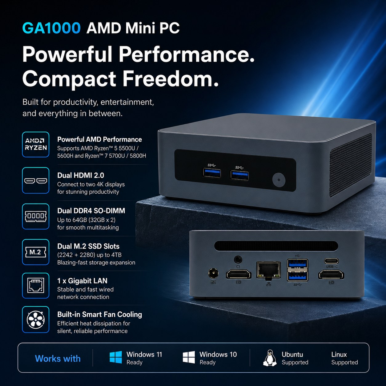 amd ryzen mini pc GA1000