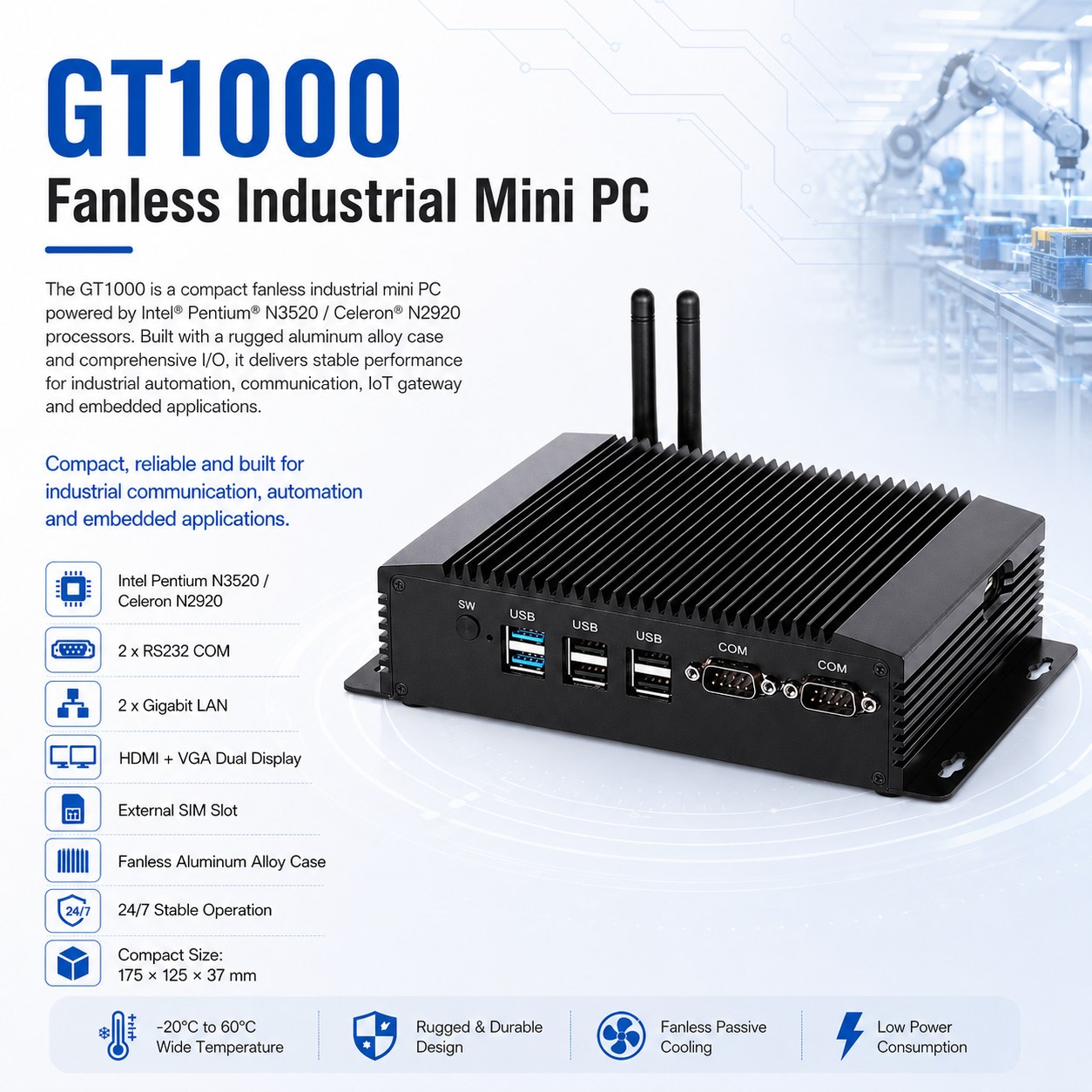 Industrial box pc support 4G LTE
