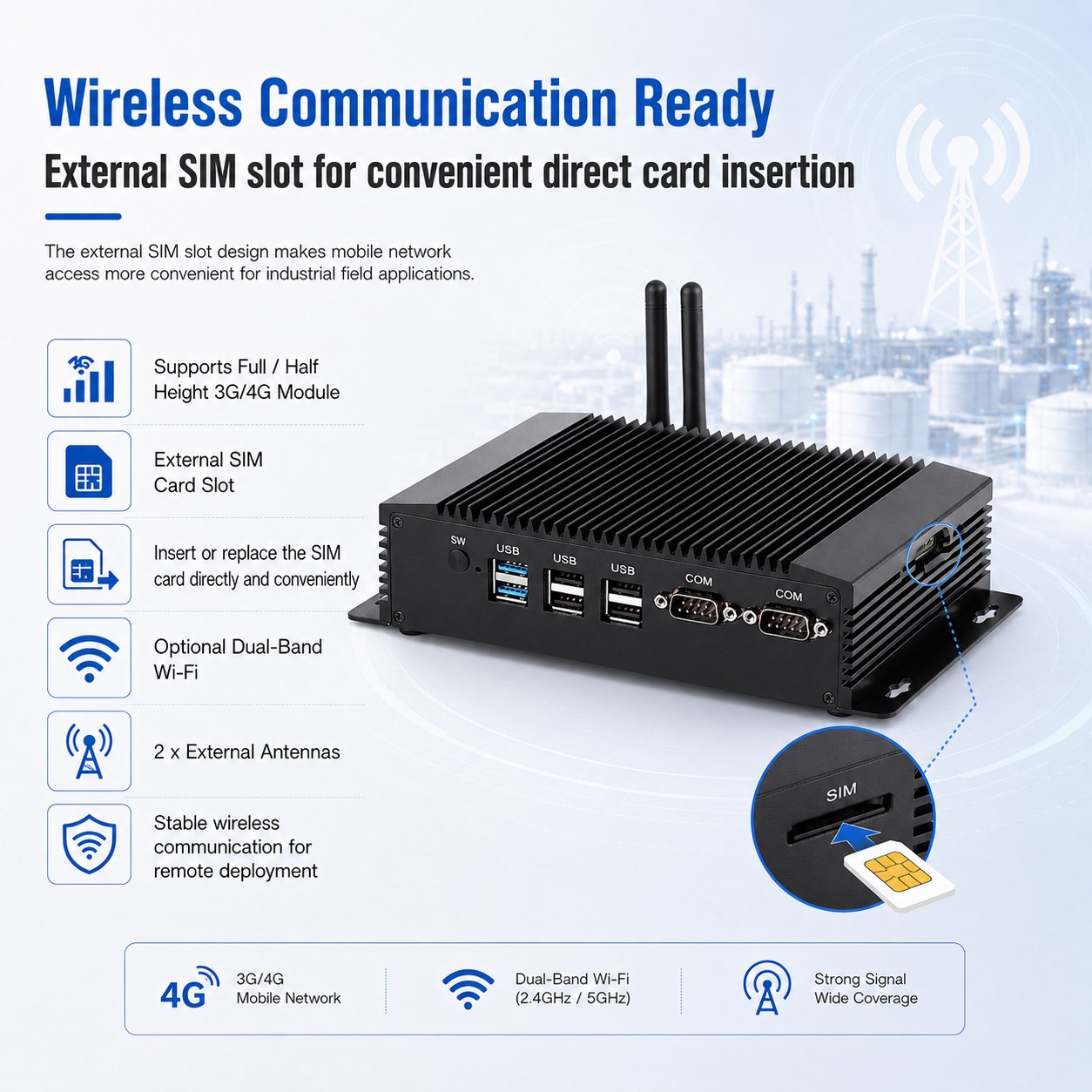 Industrial box pc support 4G LTE