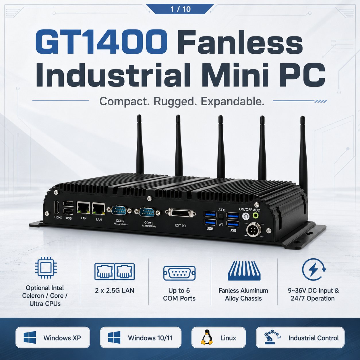 industrial embedded mini pc GT1400