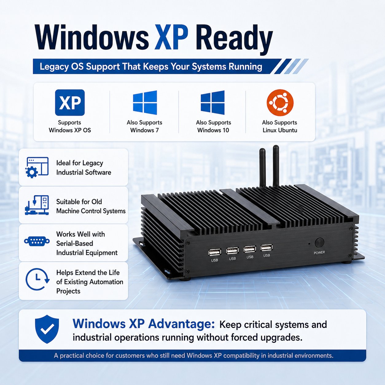 mini pc support windows xp os
