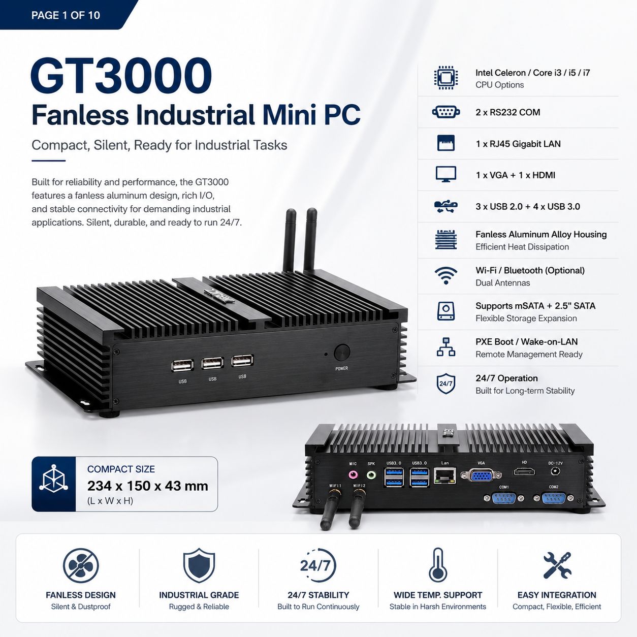 industrial box pc GT3000