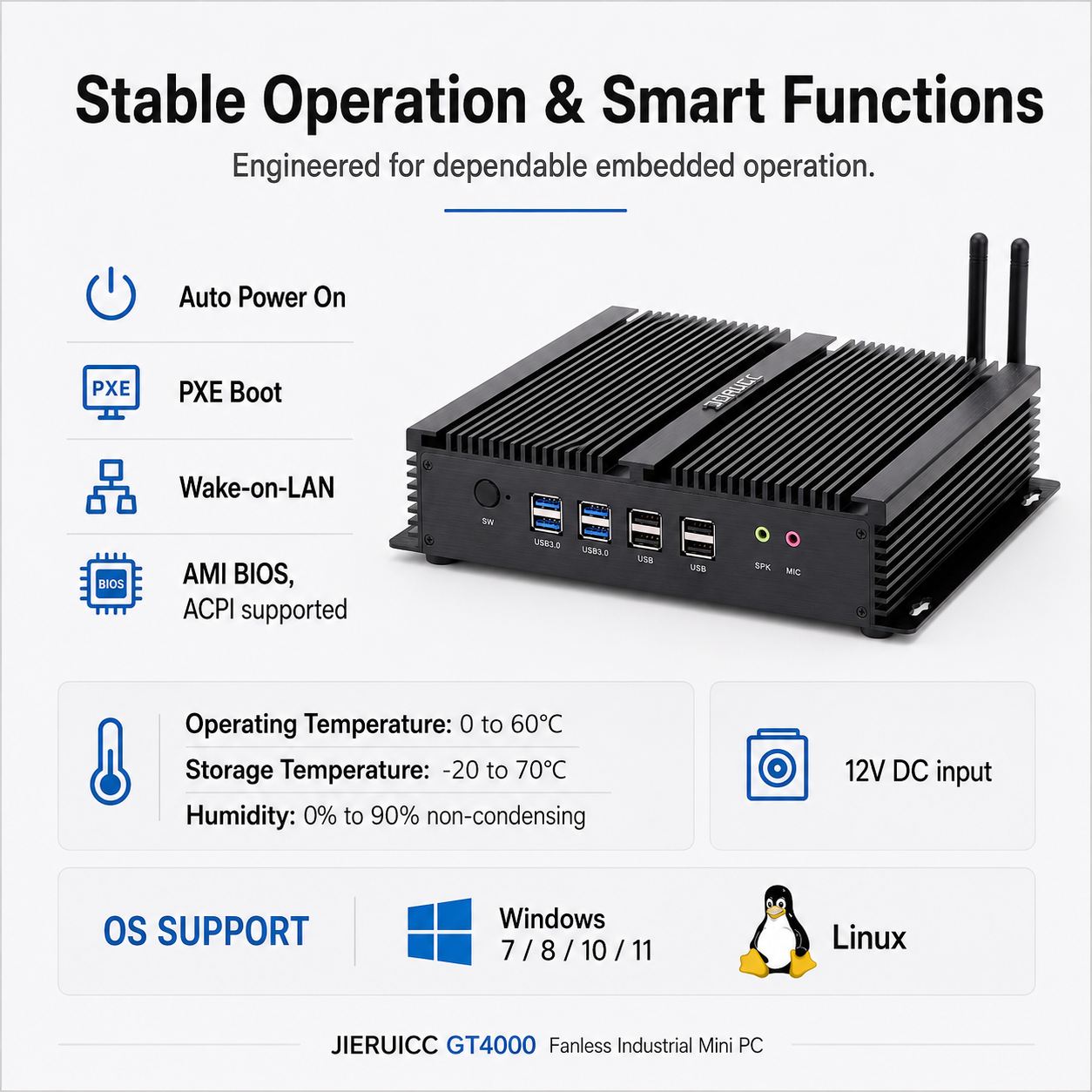 fanless mini industrial pc GT4000