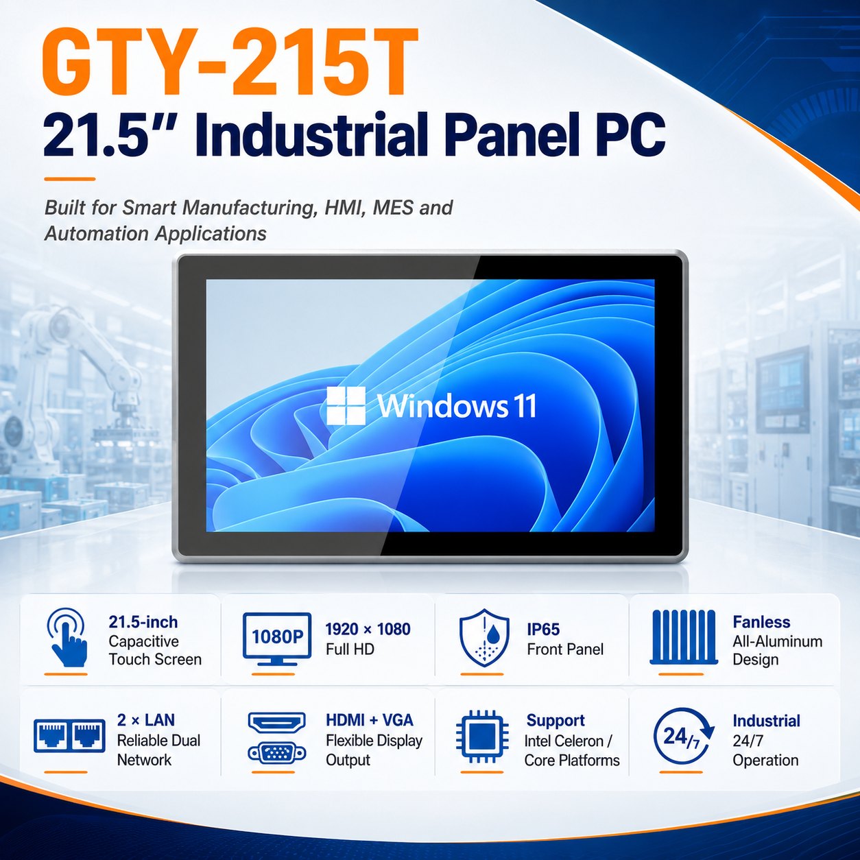 21.5inch Embedded Panel Pc