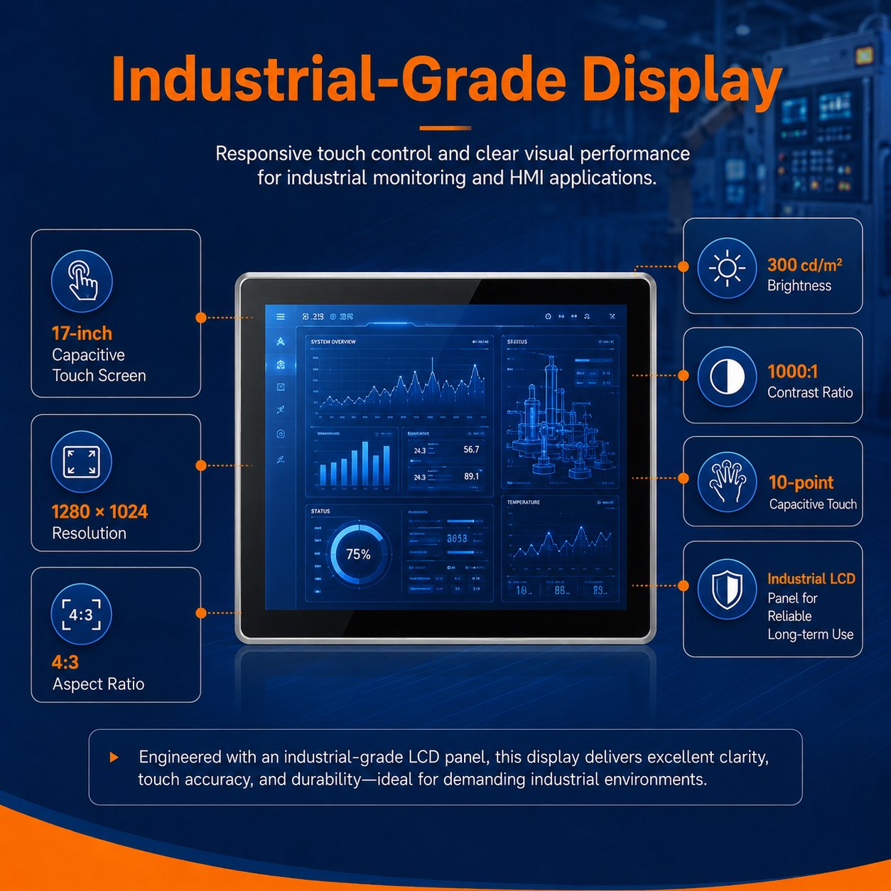  Industrial Panel PC 17 Inch IP65 Capacitive Touchscreen