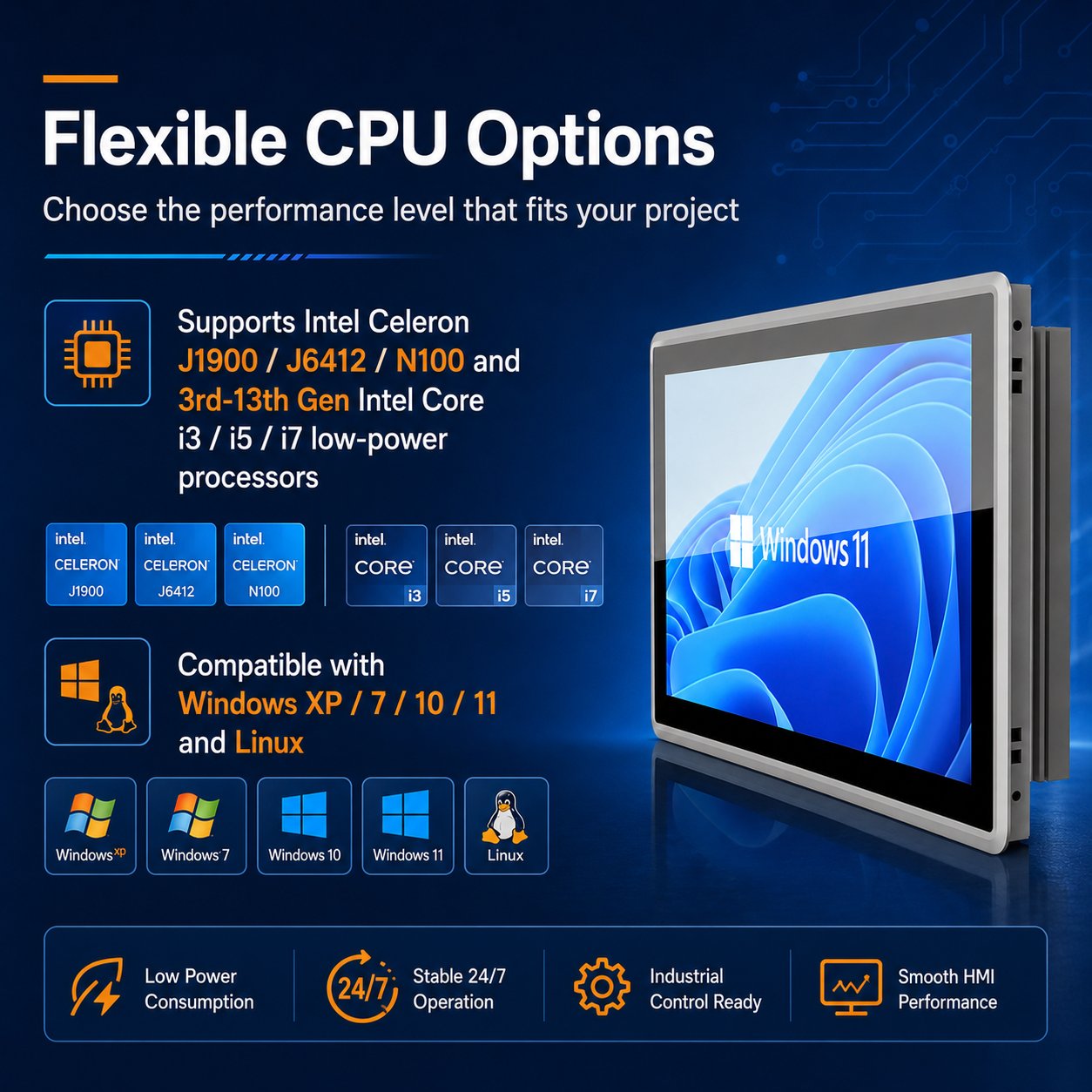 13.3inch embedded panel PC