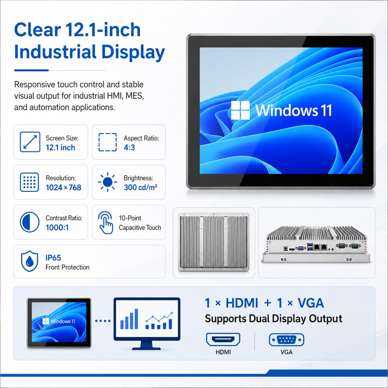 12.1 inch industrial panel PC