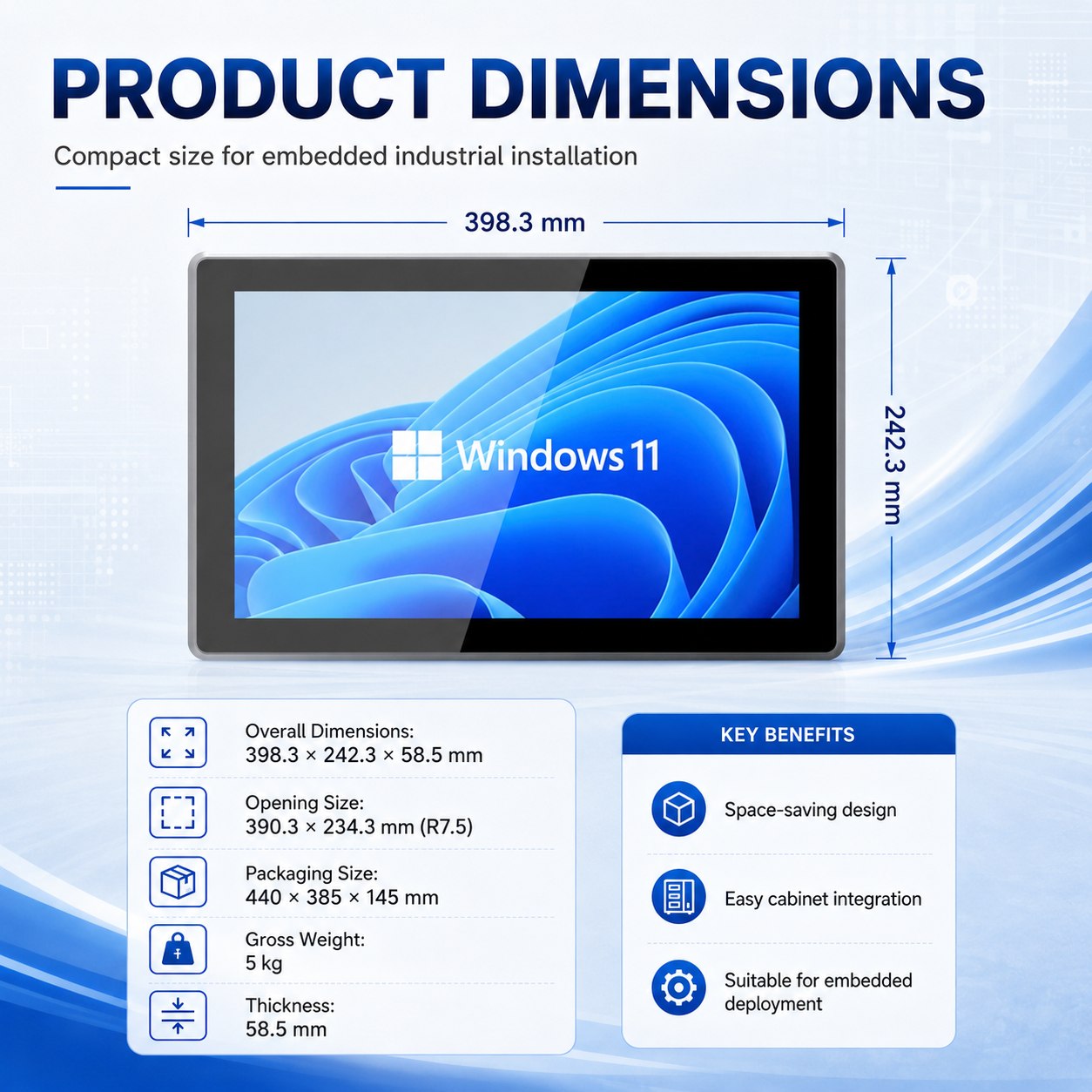 15.6 inch IP65 industrial panel PC 