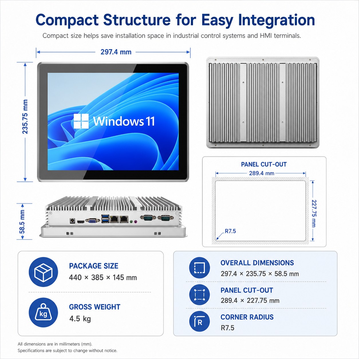 12.1 inch industrial panel PC