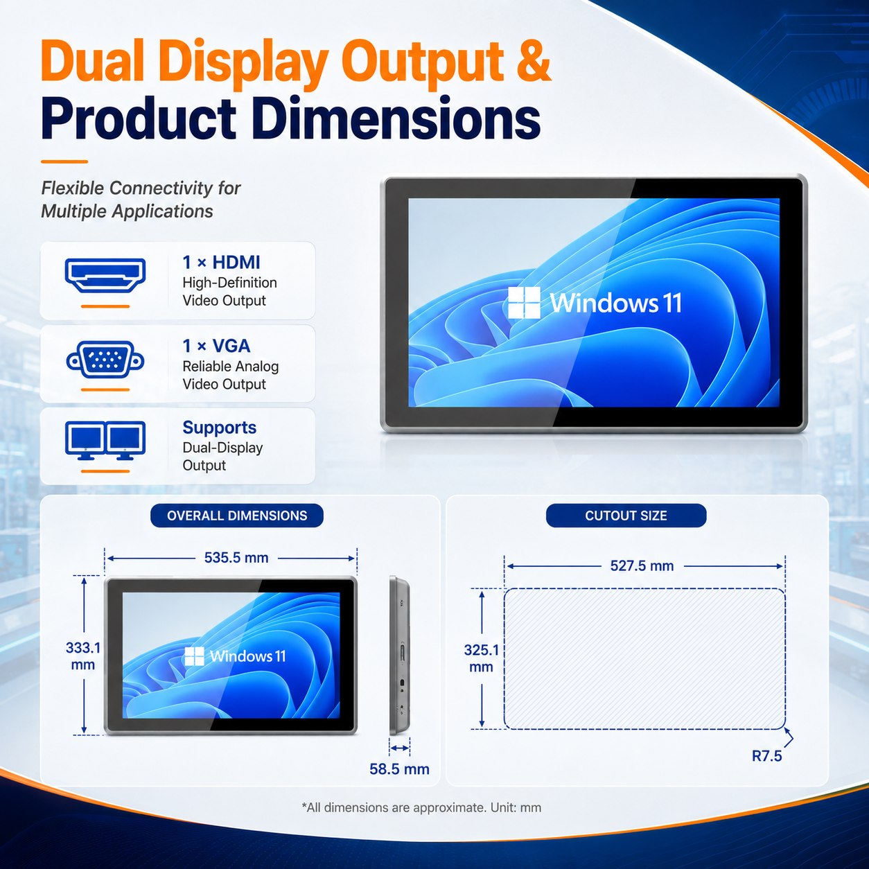 21.5inch Embedded Panel Pc