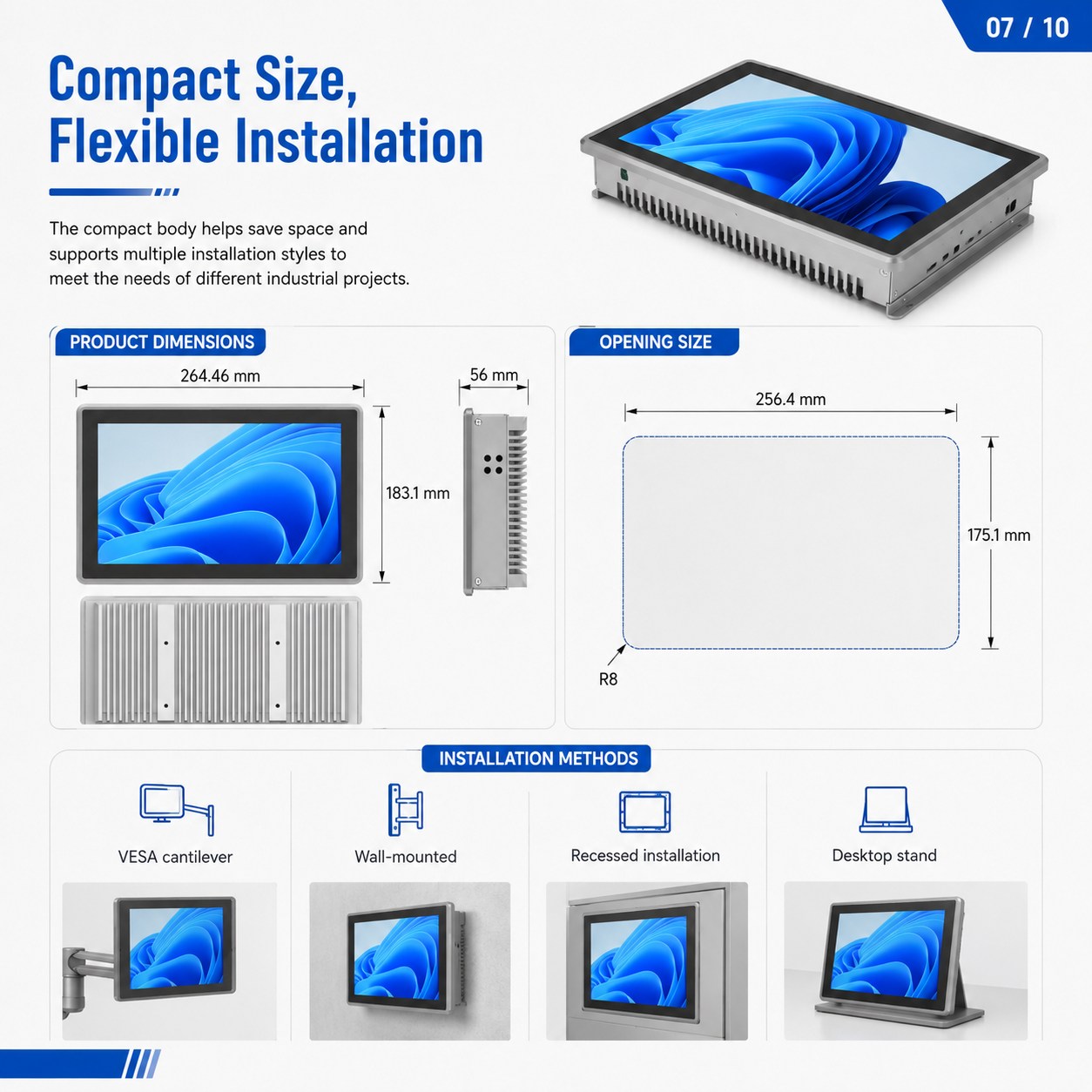 8 10.1inch Industrial Panel Pc Gty 101t