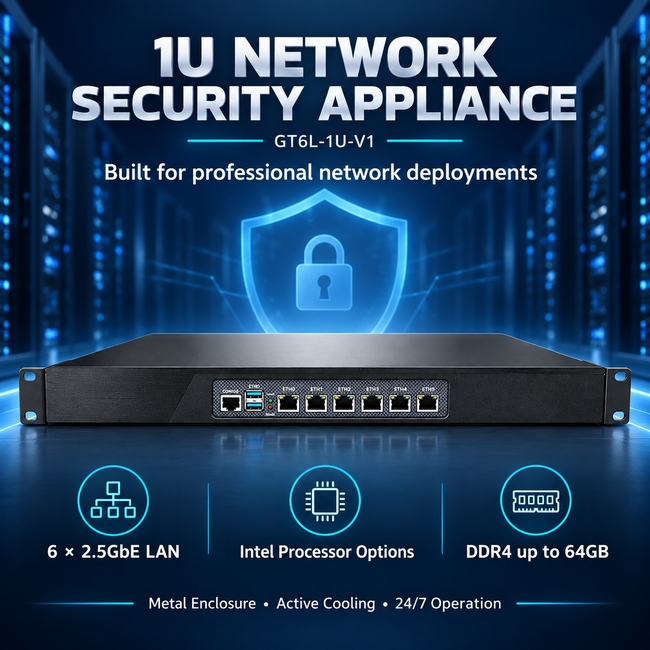 Rackmount Firewall Appliance with 6 × 2.5GbE LAN
