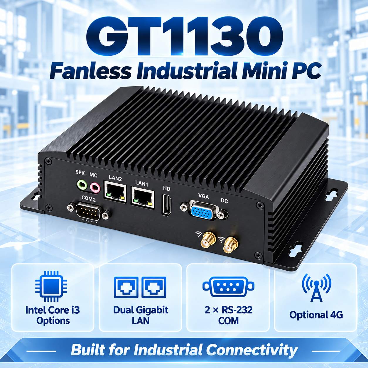  industrial mini PC with dual LAN