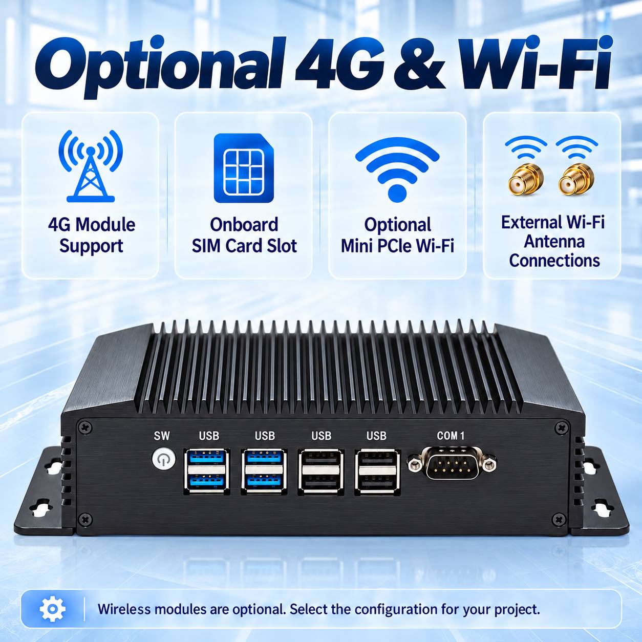  industrial mini PC with dual LAN for kiosk