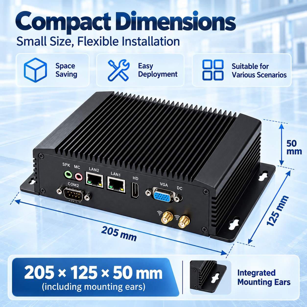  industrial mini PC with dual LAN for kiosk
